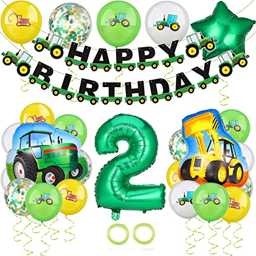 Popuppe Kindergeburtstag Deko, Geburtstagsdeko Jungen 2 Jahre, Kinder Geburtstag Party Dekoration Set Mit Traktor Luftballon,Bagger Luftballon,Happy Birthday Banner Popuppe Kindergeburtstag Deko, Geburtstagsdeko Jungen 2 Jahre, Kinder Geburtstag Party Dekoration Set Mit Traktor Luftballon,Bagger Luftballon,Happy Birthday Banner von Popuppe