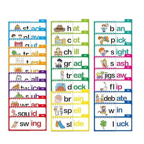 Porceosy 30 Lernkarten zum Lesen und Reimen, Wortfamilien, Buchstaben, Sounds, Lernkarten, Lernen, Lesespiele für Vorschule, Kindergarten, Lesewerkzeuge für frühe Lese- und Phonemische Awa Porceosy 30 Lernkarten zum Lesen und Reimen, Wortfamilien, Buchstaben, Sounds, Lernkarten, Lernen, Lesespiele für Vorschule, Kindergarten, Lesewerkzeuge für frühe Lese- und Phonemische Awa von Porceosy