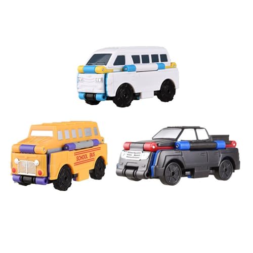 Porceosy Cabrio-Spielzeugauto, haarfreies Spielzeugauto, 3-teiliges Spielzeugauto, tragbar, Dual-Design, wandelbares Auto, kreatives formveränderndes Fahrzeugspielzeug für Kinder C von Porceosy