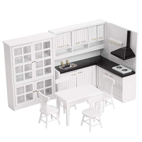 1 Set Dollhouse Kitchen, 1/12 Skala Hölzer Miniatur Küche, realistische Mini -Küche Puppenhausmöbelmodell, Puppenhaus Miniaturen Kochschrank Landschaftsherde für Wohnkultur 1 Set Dollhouse Kitchen, 1/12 Skala Hölzer Miniatur Küche, realistische Mini -Küche Puppenhausmöbelmodell, Puppenhaus Miniaturen Kochschrank Landschaftsherde für Wohnkultur von Porgeel