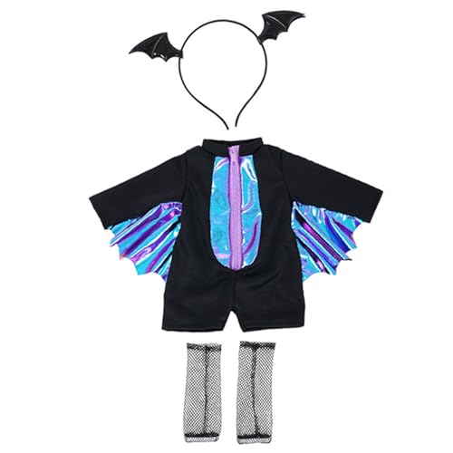 18 Zoll Puppenkleidung Accessoires beinhaltet Overall -Stirnbandnetzstrümpfe Pretty Puppenkleidung für Halloween -Kostüme Mädchen Geschenke von Porgeel