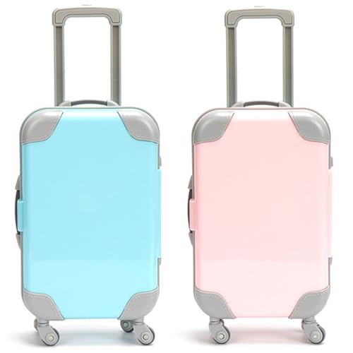 2 PCs Mini -Puppengepäck für 16 18 Zoll Puppen Abs Plastikkoffer Spielzeug mit Handwerkshandwerk für America Girl Doll Zubehör von Porgeel