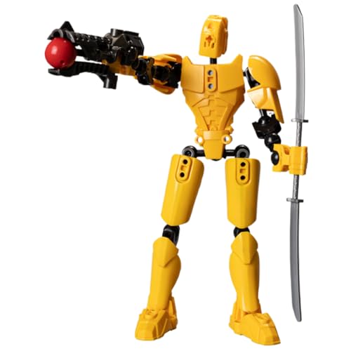 Aktionsfiguren Mit T13 Waffen Aktion Mann Abs 3D Gedruckte Aktion Abbildung Multi-Gelengte Poable Figur Sammelbare DIY Mechanische 7,9-Zoll-Aktion Abbildung Gelb Gelb von Porgeel