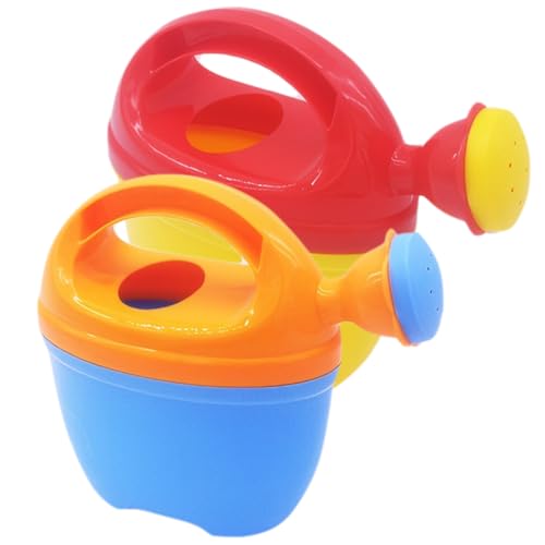 Badspielzeug, Kindergaserdose, 2pcs süße farbenfrohe Kleinkindwässerung mit tragbarem Griff für die Gartenspielzeug im Freien im Freien, 2, 2, 2 von Porgeel