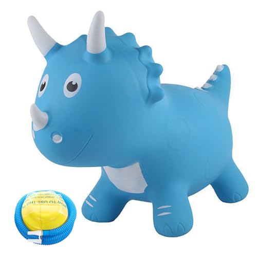 Bouncy Horse für Kleinkinder entzückende süße PVC springen stabiles aufblasbares Pferd mit Pumpen 200 kg Gewichtskapazität weicher Blauer Dinosaurier für Jungen, Mädchen Geschenk Bouncy Horse für Kleinkinder entzückende süße PVC springen stabiles aufblasbares Pferd mit Pumpen 200 kg Gewichtskapazität weicher Blauer Dinosaurier für Jungen, Mädchen Geschenk von Porgeel