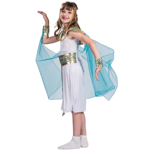 Cleopatra -Kostüm, weiches polyesterägyptisches Kostüm, Elegante ägyptische Kostümkinder, goldene Mädchen Cosplay -Kostüme mit Accessoires für Partykostümball, L. Cleopatra -Kostüm, weiches polyesterägyptisches Kostüm, Elegante ägyptische Kostümkinder, goldene Mädchen Cosplay -Kostüme mit Accessoires für Partykostümball, L. von Porgeel
