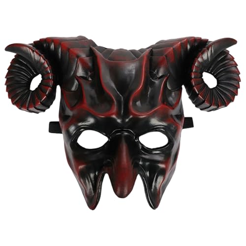 Devil Mask Scary 3d Halbgesicht Horn Ziegenmaske Monster Demon Halloween Kostüm für Halloween Cosplay Party Devil Mask Scary 3d Halbgesicht Horn Ziegenmaske Monster Demon Halloween Kostüm für Halloween Cosplay Party von Porgeel