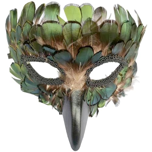 Eagle Mask Mysterious Federn Bird Animal Maske Halbgesicht Maskerade Kostüm für Halloween Mardi Gras Cosplay Party von Porgeel