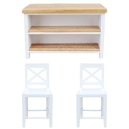 Holzpuppenhausmöbel Set, 3PCS Holz 1 12 Skala Dollhouse Möbel umfassen 1 Tisch & 2 Stühle, Zubehör für Miniatur -Wohnzimmer Foto -Requisiten Holzpuppenhausmöbel Set, 3PCS Holz 1 12 Skala Dollhouse Möbel umfassen 1 Tisch & 2 Stühle, Zubehör für Miniatur -Wohnzimmer Foto -Requisiten von Porgeel