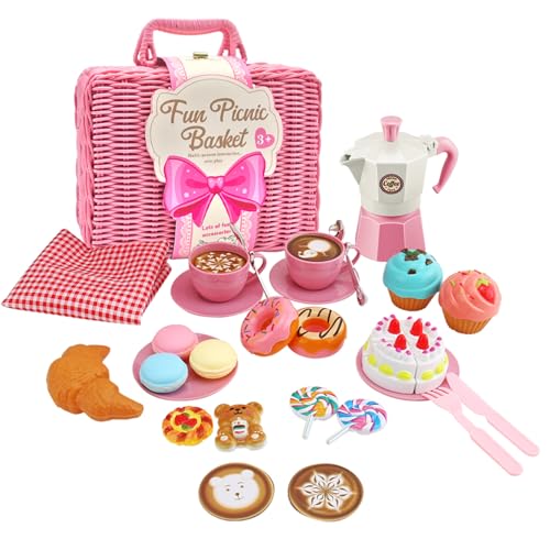 Kinder Picknick -Sets für 3+ Mädchen und Jungen Simulation niedliche Kinder Tee -Set Interaktive fantasievolle Entwicklung von Abs Tea Party Set für Rollenspiele, so tun Spiele Spielen Kinder Picknick -Sets für 3+ Mädchen und Jungen Simulation niedliche Kinder Tee -Set Interaktive fantasievolle Entwicklung von Abs Tea Party Set für Rollenspiele, so tun Spiele Spielen von Porgeel