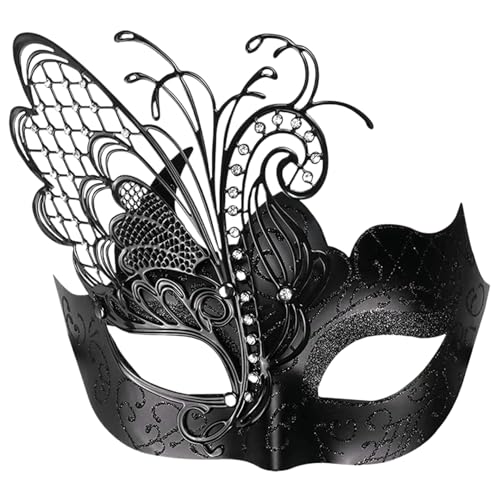 Maskerade -Maske für Frauen, mysteriöse Schmetterlingsform Schwarze Maskerade -Maske, Elegante Strassmaskenmaske für Karneval, Cosplay -Party Maskerade -Maske für Frauen, mysteriöse Schmetterlingsform Schwarze Maskerade -Maske, Elegante Strassmaskenmaske für Karneval, Cosplay -Party von Porgeel