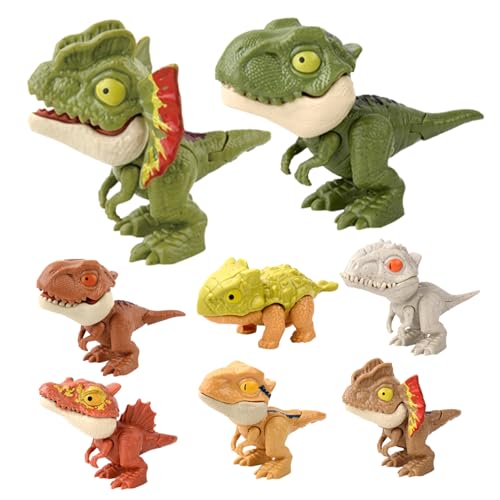 Mini Dinosaurierfiguren für Kinder 3+ 8pcs Dinosaurier Finger Puppen bewegliche gemeinsame Fingerspielzeug Lernpädagogik Funny Puppet für Geschenk Innenkultur von Porgeel