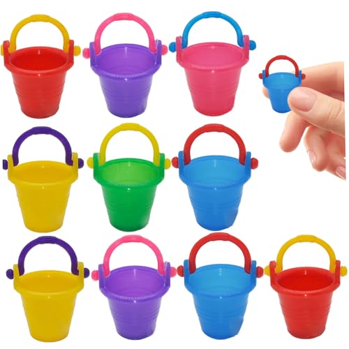Porgeel 10pcs Mini Eimer, leichte Plastiksandspielzeug tragbares Zufallsfarbenpuppenhaus Sandbox Eimer mit Griff für Kinder Rollenspiele Dollhouse Dekor Porgeel 10pcs Mini Eimer, leichte Plastiksandspielzeug tragbares Zufallsfarbenpuppenhaus Sandbox Eimer mit Griff für Kinder Rollenspiele Dollhouse Dekor von Porgeel