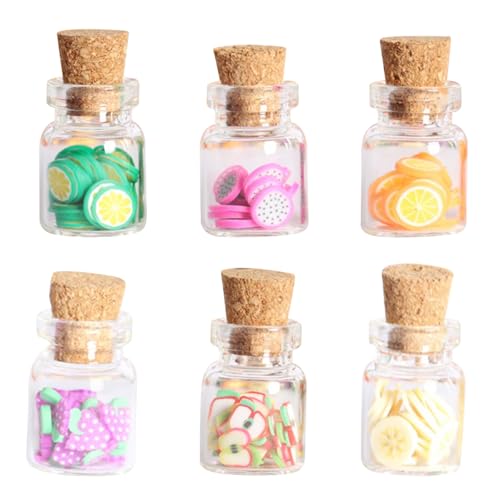 Porgeel 6pcs Mini Food Toys 1/12 Skala Miniaturflaschen mit Obstscheiben Süßes Mini -Food -Kit DIY Mini Glas Gläser für Puppenhaus Accessorie Style 1 von Porgeel