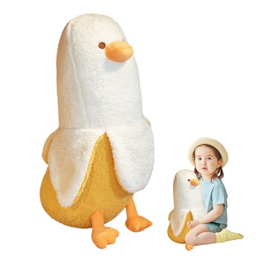Porgeel Banana Ente niedliche Enteplüschspielzeug 19 69 Zoll weiche Stofftiere süßes Umarmungskissen für Mädchen Junge Weiß von Porgeel