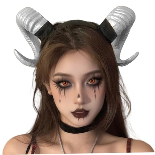 Porgeel Hörner Stirnband Silber Gothic Ziegenhörner Stirnband Dämon Halloween Kostüme für Halloween Cosplay Party Karneval Porgeel Hörner Stirnband Silber Gothic Ziegenhörner Stirnband Dämon Halloween Kostüme für Halloween Cosplay Party Karneval von Porgeel