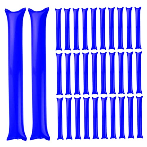 Porgeel Jubelstab aufblasbarer Donnerstab Kunststoff Geister-Geräuschmacher für Sportveranstaltung Fußball Geburtstagsfeier 50 Stück 60 x 10 cm Blau von Porgeel