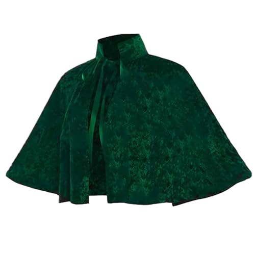 Porgeel Kurzes Kap für Frauen Mädchen mittelalterliche gotische Schalfrauen Renaissance Velvet Cape Wraps Kostüm Lolita Umhang für P von Porgeel