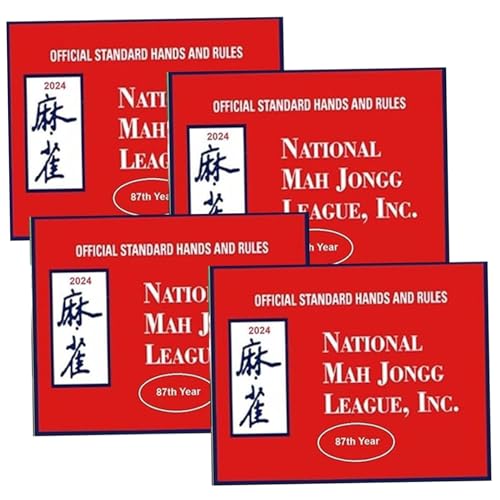 Porgeel Mahjong -Karten 2024, 4PCS 5.8x4,7 Mah Jong League -Karten, National 2024 Mahjong Karten offizielle Standardregeln und Kartentyp von Porgeel
