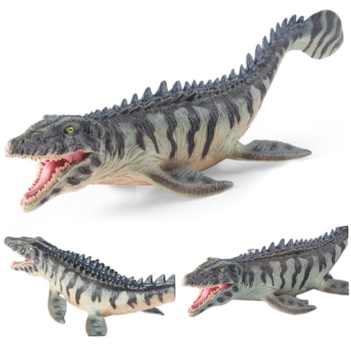 Porgeel Mosasaurus Spielzeug künstlicher realistischer Dinosaurier mit beweglichen Mundzähler pädagogischer prähistorischer Plastikdinosaurier für Kinder von Porgeel