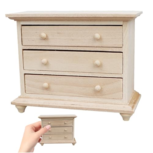 Porgeel Puppenhausschrank 1/12 Skala Holzpuppenhaus Küchenschrank natürliche Puppenhaus Badezimmerschrank Modell Miniaturmöbelmodell für Badezimmer Küche von Porgeel