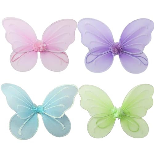 Porgeel Schmetterlingsflügel für Mädchen 4pcs 4 Farbflügel 18x14 Faltbares Kostüm Süße dekorative Fairy Kostüme für Cosplay -Bühnenparty Porgeel Schmetterlingsflügel für Mädchen 4pcs 4 Farbflügel 18x14 Faltbares Kostüm Süße dekorative Fairy Kostüme für Cosplay -Bühnenparty von Porgeel