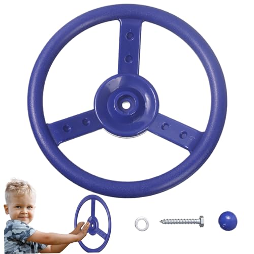 Porgeel Spielzeuglenkrad, Spielzeugräder PP, Tragkraft 100 kg, lebendige Farben, Lenkrad für Kinder, Klettergerüst Zubehör (blau) von Porgeel