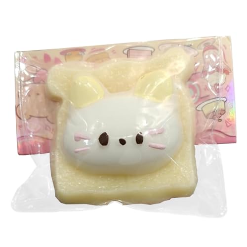 Stressbällchen Süßes Katzen Toast 3.4x3.2x1.2 Squish Kugeln weiche Gummi -Stressspielzeug Angst Linderung Stressspielzeug Abnehmbarer langsamer Aufstieg Stress Ball für Kinder und Erwachsen. von Porgeel