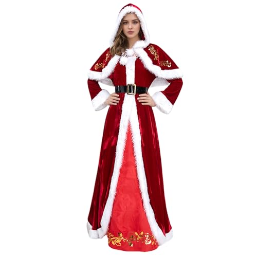Porgeel Weihnachtsoutfits für Frauen wunderschönes Weihnachtsmann Kleid mit Kapuzenschalhandschalen Gürtel Weihnachts -Outfit für Party Cosplay Porgeel Weihnachtsoutfits für Frauen wunderschönes Weihnachtsmann Kleid mit Kapuzenschalhandschalen Gürtel Weihnachts -Outfit für Party Cosplay von Porgeel
