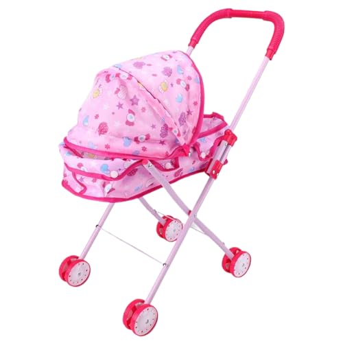 Puppenwagen-Cartoon-Muster Babypuppenstärker Kinderwagen Faltener Kinderwagen mit T-förmiger Sicherheitsgürtel & Push-Griff Abnehmbarer waschbarer Baby Kinderwagen für Mädchen, so tun, DASS Spiele, S Puppenwagen-Cartoon-Muster Babypuppenstärker Kinderwagen Faltener Kinderwagen mit T-förmiger Sicherheitsgürtel & Push-Griff Abnehmbarer waschbarer Baby Kinderwagen für Mädchen, so tun, DASS Spiele, S von Porgeel
