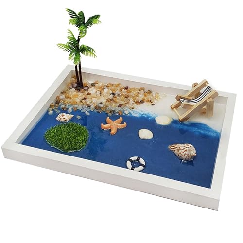 Sandschalen -Kit, Strandzengarten für Schreibtisch, Stressabbau DIY Mini Zen Garden mit Sandschale, Kokosnussbaum und Accessoires für Erwachsene, Kinder, Zuhause, Büro Sandschalen -Kit, Strandzengarten für Schreibtisch, Stressabbau DIY Mini Zen Garden mit Sandschale, Kokosnussbaum und Accessoires für Erwachsene, Kinder, Zuhause, Büro von Porgeel