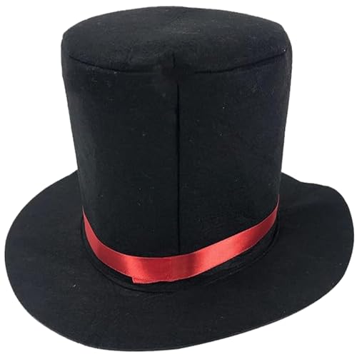 Top -Hut, Black Top Hut, modischer Magierhut, Retro Fedora Hüte für Männer Frauen Kinder Butler Kostüm für Rollenspiele -Partys Festival Top -Hut, Black Top Hut, modischer Magierhut, Retro Fedora Hüte für Männer Frauen Kinder Butler Kostüm für Rollenspiele -Partys Festival von Porgeel