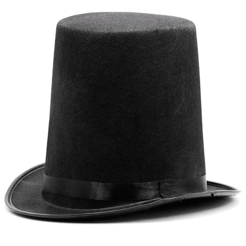 Top -Hut Tall Black Top Hut Nicht gewebte Stoffhüte für Männer formelle Magier Showman Party Hüte für Butler Neuheit Halloween Kostümzubehör Top -Hut Tall Black Top Hut Nicht gewebte Stoffhüte für Männer formelle Magier Showman Party Hüte für Butler Neuheit Halloween Kostümzubehör von Porgeel
