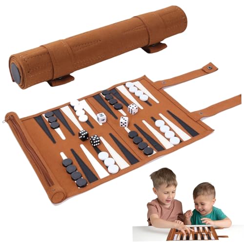 Travel Backgammon Set 14x9.8 '' Rolling Microfaser Backgammon Board Easy Setup Secure Travel Set mit Rollbeutel für das Schachspiel im Freien Travel Backgammon Set 14x9.8 '' Rolling Microfaser Backgammon Board Easy Setup Secure Travel Set mit Rollbeutel für das Schachspiel im Freien von Porgeel