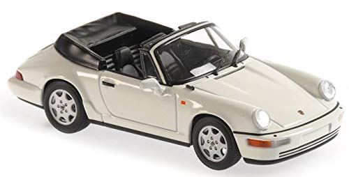 MAXICHAMPS 940067330-1:43 Porsche 911 Carrera 2 Cabriolet-1990-White Sammelauto Miniatur Auto, weiß von Minichamps