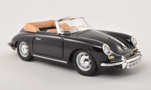 Porsche 356 B Cabriolet, schwarz , 1961, Modellauto, Fertigmodell, Bburago 1:24 von Porsche