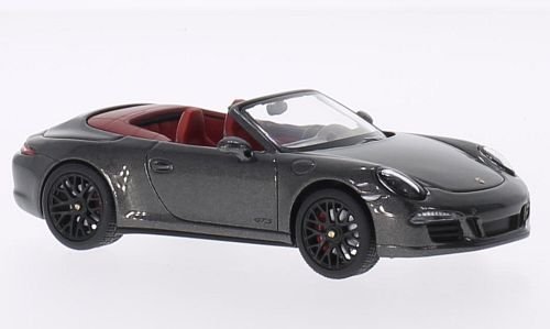 Porsche 911 (991) Carrera GTS Cabrio, metallic-dunkelgrau/rot, 2014, Modellauto, Fertigmodell, Schuco 1:43 von Porsche