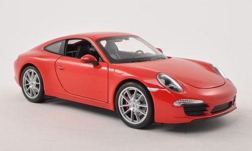 Porsche 911 Carrera S (991), rot , Modellauto, Fertigmodell, Welly 1:24 von Porsche