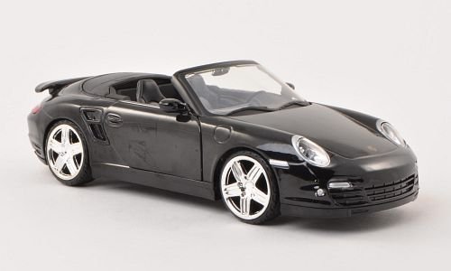 Porsche 911 Turbo Cabriolet (997), schwarz , Modellauto, Fertigmodell, Motormax 1:24 von Porsche