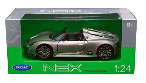 Porsche 918 Spyder, met.-grau , Modellauto, Fertigmodell, Welly 1:24 von Porsche