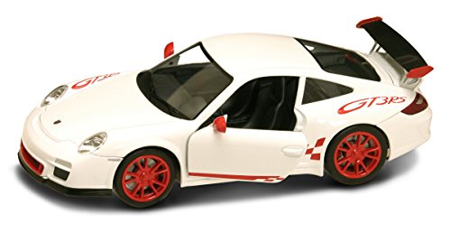 Porsche 997 GT3 RS Mark 2, Felgen u. Streifen rot, weiss, Modellauto, Fertigmodell, Lucky Die Cast 1:24 von Porsche