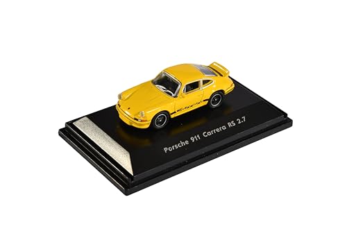 Porsche Kompatibel mit Modellauto 911 Carrera RS 2.7, gelb-schwarz, Welly, Maßstab 1:87 von Porsche