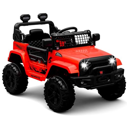 12V Elektroauto für Kinder, Kinder Elektroauto mit 2,4 Ghz Fernbedienung, Federungssystem, Langsamer Start, Schockdämpfer, Große Offroad-Reifen, Kinderauto Elektrisch für 3-8 Jahre, Rot 12V Elektroauto für Kinder, Kinder Elektroauto mit 2,4 Ghz Fernbedienung, Federungssystem, Langsamer Start, Schockdämpfer, Große Offroad-Reifen, Kinderauto Elektrisch für 3-8 Jahre, Rot von PortoAlegre