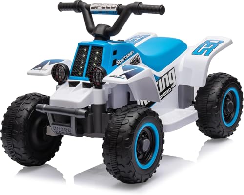 Elektro-Quad Für Kinder 6v – Aufsitzauto Mit LED-Lichtern & Musik, Hupe, EIN-Knopf-Start, 1,8 Km/h, Lange Akkulaufzeit, Bequemer Sitz, Robustes Material – Mini ATV Ab 3 Jahren von PortoAlegre