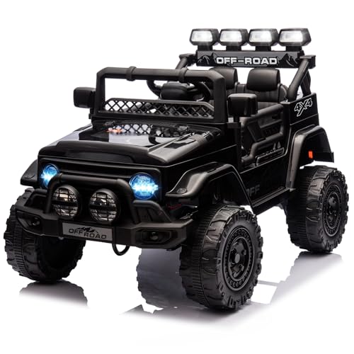 Elektroauto für Kinder 12V, Kinderauto Elektro Mit Fernsteuerung, Musik & LED & Radio & Hupe & Bluetooth, 3 Geschwindigkeiten, Elektro Auto für Kinder 3+ Jahre von PortoAlegre