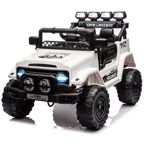 Elektroauto für Kinder 12V, Kinderauto Elektro Mit Fernsteuerung, Musik & LED & Radio & Hupe & Bluetooth, 3 Geschwindigkeiten, Elektro Auto für Kinder 3+ Jahre von PortoAlegre
