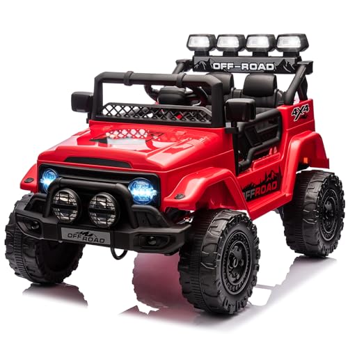 Elektroauto für Kinder 12V, Kinderauto Elektro Mit Fernsteuerung, Musik & LED & Radio & Hupe & Bluetooth, 3 Geschwindigkeiten, Elektro Auto für Kinder 3+ Jahre von PortoAlegre