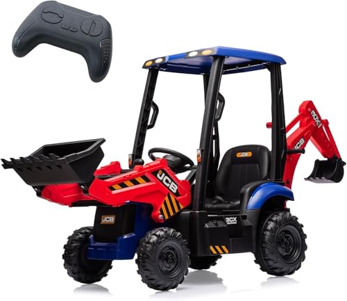 Kinder Elektro-Baustellenfahrzeug 12v – Elektroauto Im Bagger-Design Mit Metall- & Kunststoffteilen, Leistungsstarker Akku 7Ah, Realistische Hupe & Licht, Robustes Aufsitzauto Ab 3 Jahren von PortoAlegre