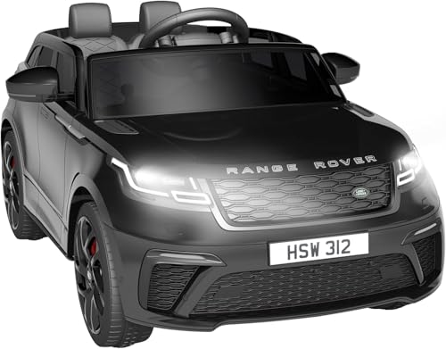 Kinder Elektroauto, Land Rover Mit Lizenz 12V Kinderauto Elektrisch Mit 2.4GHz Fernbedienung Elektro Quad Für Kinder RadstoßdäMpfung Multifunktions Elektrisches Kinderauto Elektroauto (Schwarz) von PortoAlegre