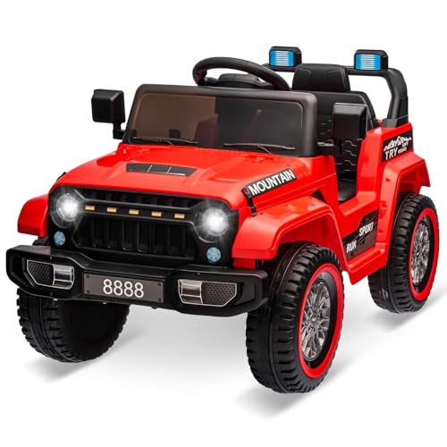 Kinder Elektroauto,Kinderauto Elektrisch Langsamstartvorrichtung 2.4-GHz-Fernbedienung Multifunktions Kinderauto Kinderfahrzeug Kinder Quad Elektro (Rot) von PortoAlegre